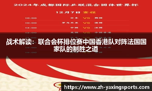 战术解读：联合会杯排位赛中国香港队对阵法国国家队的制胜之道